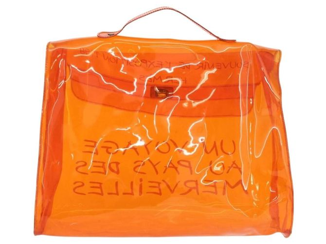 Borsa Hermès Kelly Arancione - vista 2