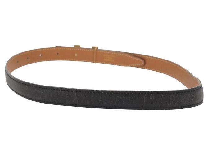 H Constance Reversible Gürtel aus Leder von Hermès Schwarz - Ansicht 2