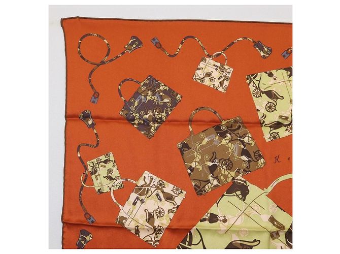 Bufanda Hermès Carré 70 Castaño - vista 2
