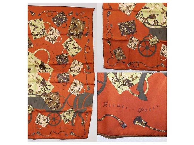 Bufanda Hermès Carré 70 Castaño - vista 3