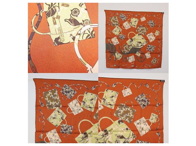 Bufanda Hermès Carré 70 Castaño - vista 4