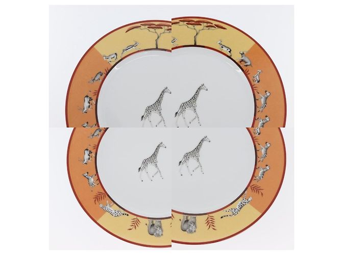 Hermès Hermes Africa Plate Pottery White Yellow Orange - view 3