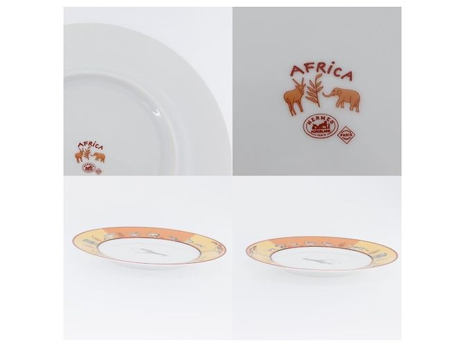 Hermès Hermes Africa Plate Pottery White Yellow Orange - view 6