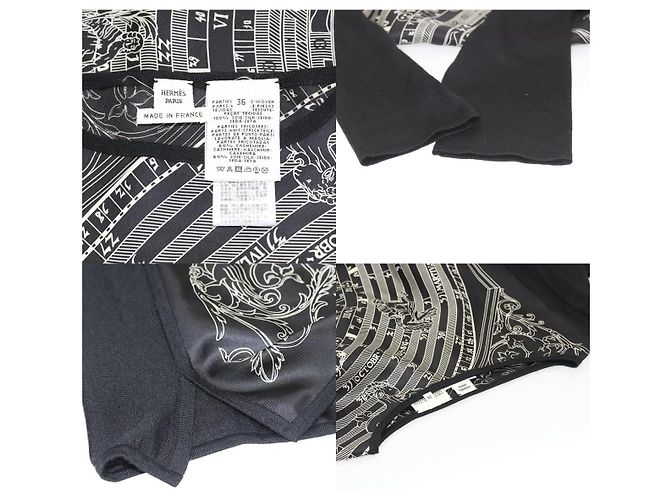 Camicia tunica in seta Hermès nera Nero - vista 3