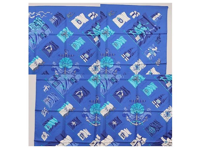 Bufanda Hermès Carré 90 Azul - vista 3