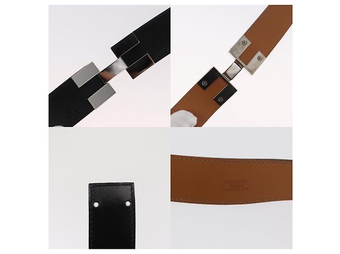 Herren Ledergürtel in Schwarz Hermès 24/32 - Ansicht 4