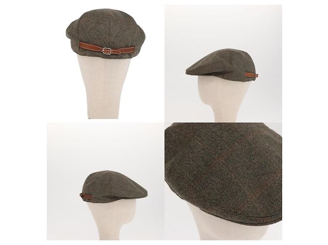 Cappello da caccia in lana khaki Hermès Verde - vista 3