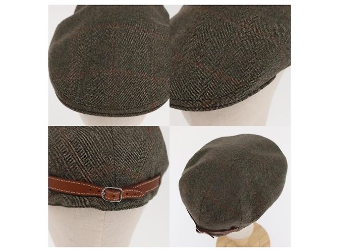 Cappello da caccia in lana khaki Hermès Verde - vista 4