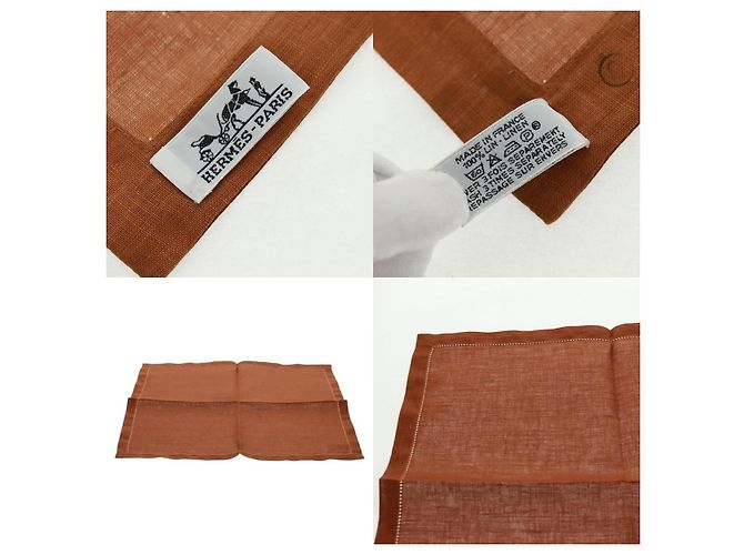 Mantel de lona marrón Hermès Castaño - vista 5