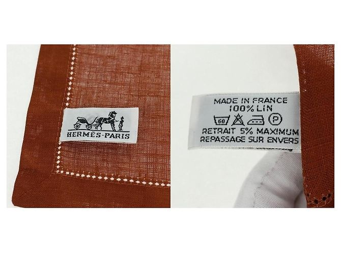 Mantel de lona marrón Hermès Castaño - vista 7