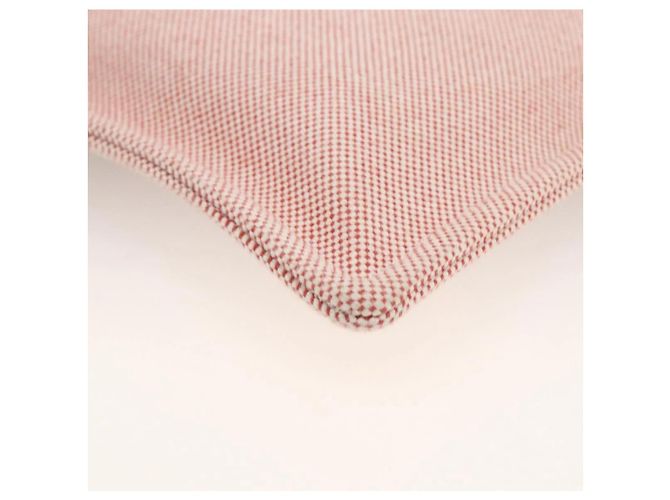 Pochette Hermès in cotone rosso argento - vista 6