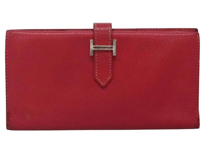 Hermès Carteira de couro Hermes Kelly Vermelho - vista 2