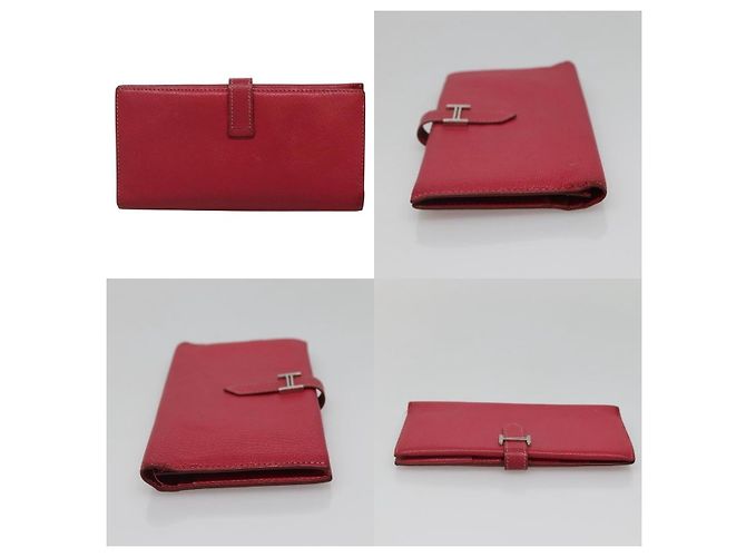 Hermès Carteira de couro Hermes Kelly Vermelho - vista 3