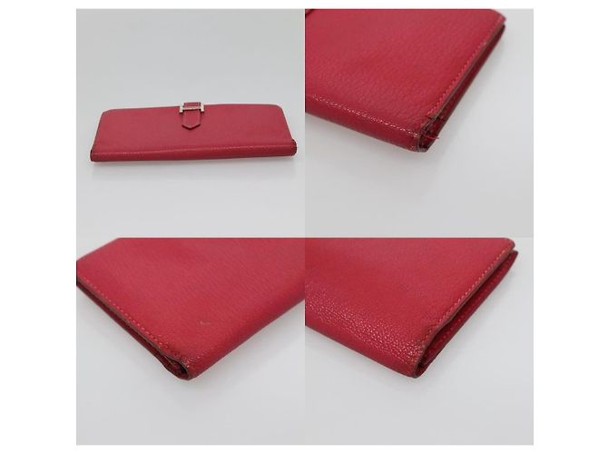 Hermès Carteira de couro Hermes Kelly Vermelho - vista 4