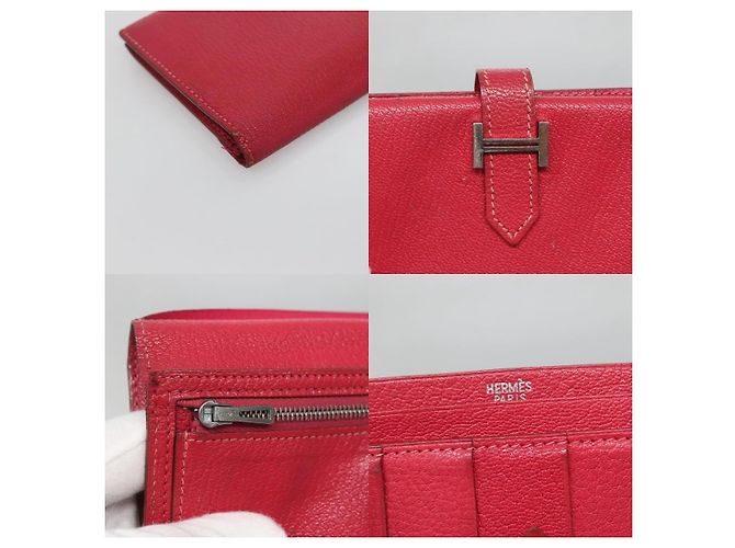Hermès Carteira de couro Hermes Kelly Vermelho - vista 5