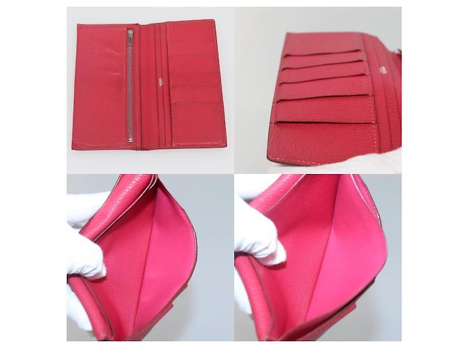 Hermès Carteira de couro Hermes Kelly Vermelho - vista 6
