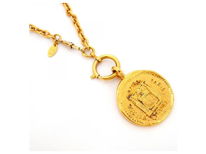 Chanel Cambon Circle Gold Plated Necklace Golden - view 2