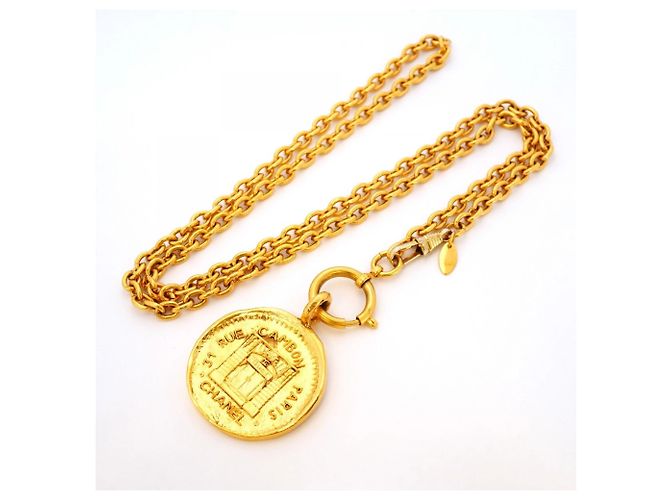 Chanel Cambon Circle Gold Plated Necklace Golden - view 3