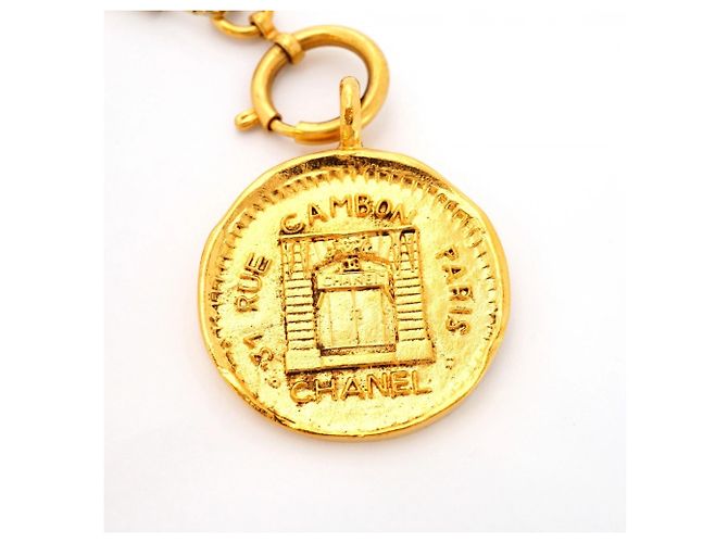 Chanel Cambon Circle Gold Plated Necklace Golden - view 7