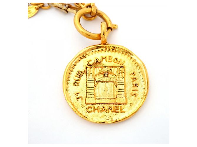 Chanel Cambon Circle Gold Plated Necklace Golden - view 8