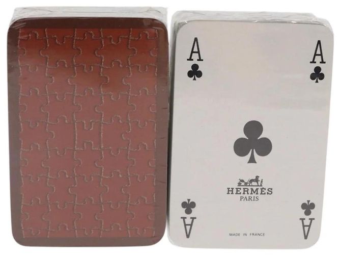 Mini Carte da Gioco Hermès Carta Marrone Verde - vista 2