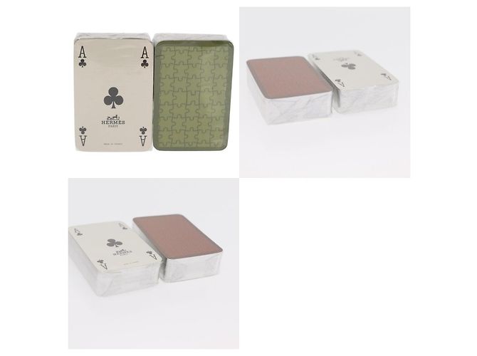 Mini Carte da Gioco Hermès Carta Marrone Verde - vista 3
