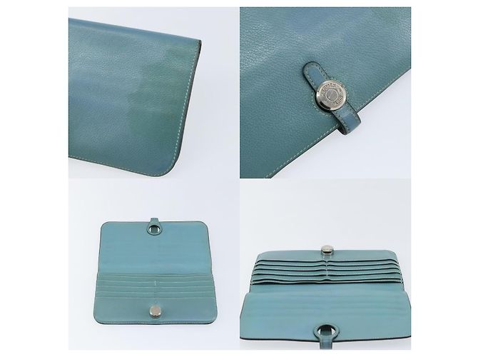Cartera Larga Dogon de Hermès Azul - vista 4