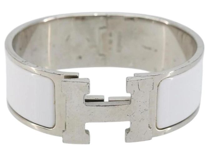 Pulsera Click Crack de metal blanco Hermès - vista 2