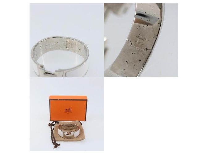 Pulsera Click Crack de metal blanco Hermès - vista 5