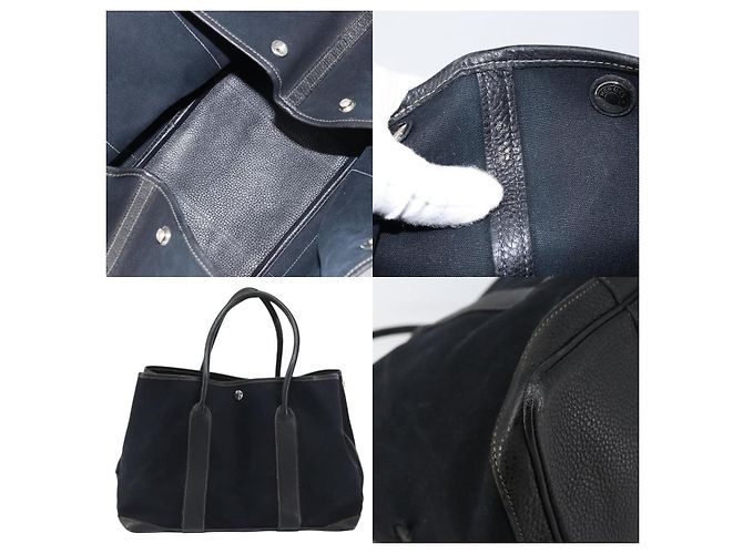 Borsa Tote Garden Party MM Ash Tower di Hermès Nero - vista 5