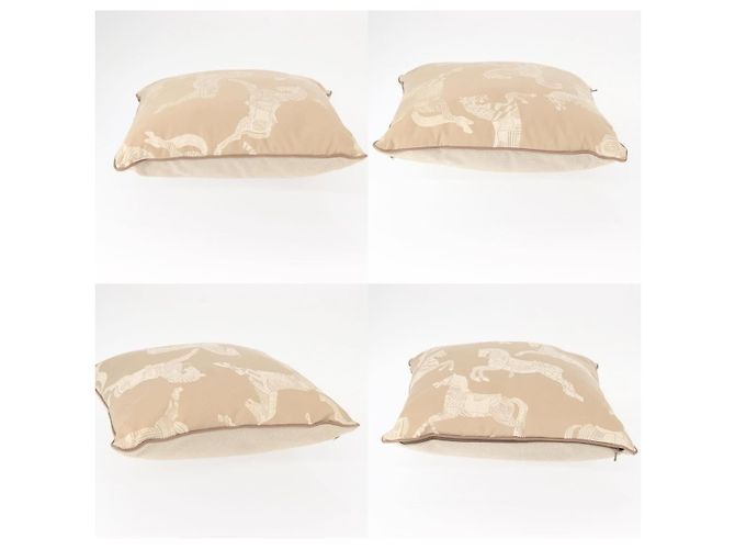 Cuscino in tela beige Hermès - vista 3