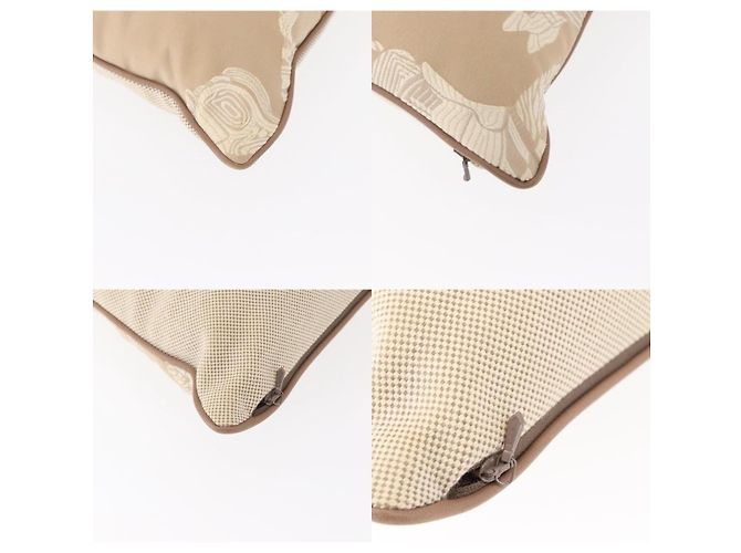 Cuscino in tela beige Hermès - vista 4