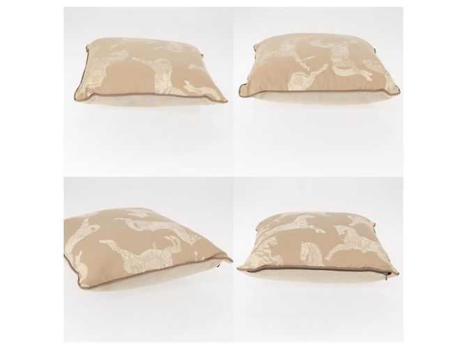 Cojín Hermès de algodón beige - vista 3