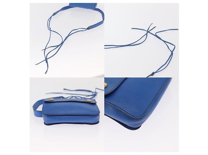 Borsa a Spalla Pochette Courchevel Hermès Blu - vista 4