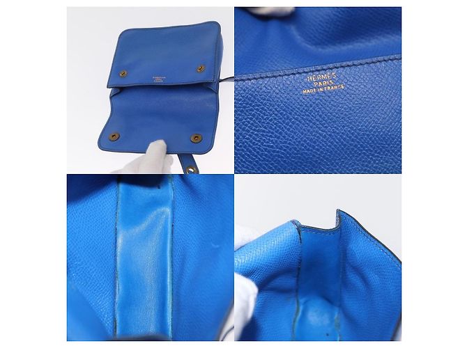 Borsa a Spalla Pochette Courchevel Hermès Blu - vista 6