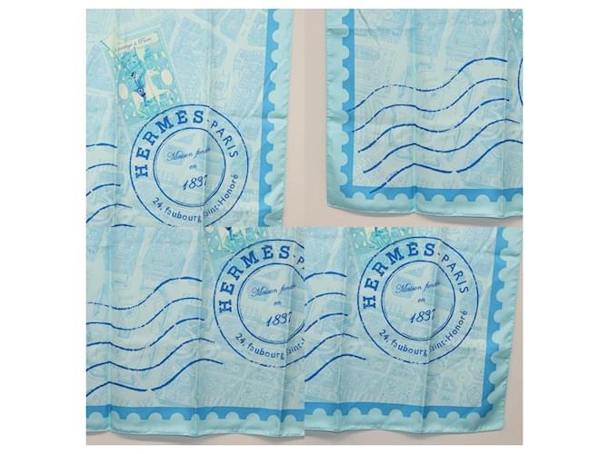 Sciarpa Hermès Carré 90 Blu - vista 4