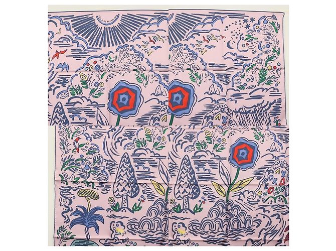 Foulard Hermès Carré 90 Rosa - vista 3