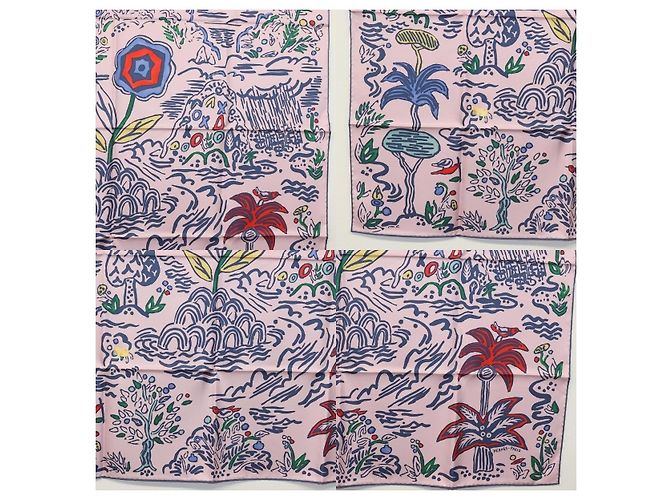 Foulard Hermès Carré 90 Rosa - vista 4