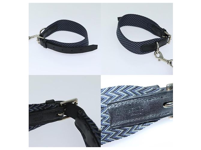 Correa para perro Hermès azul de algodón - vista 4