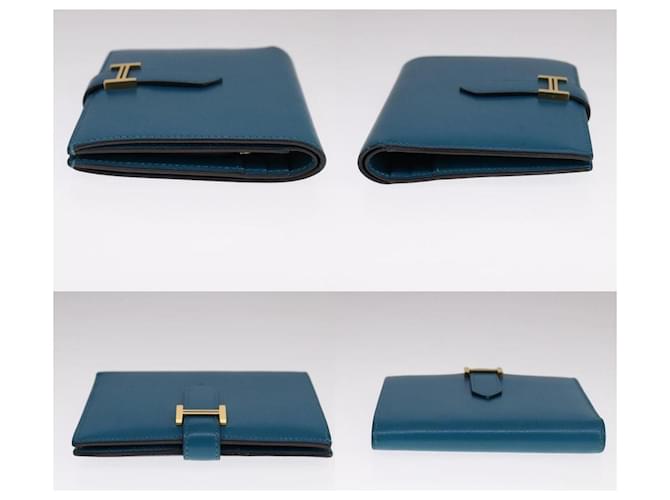 Hermès Billetera Compacta Bearn Hermes Azul - vista 3
