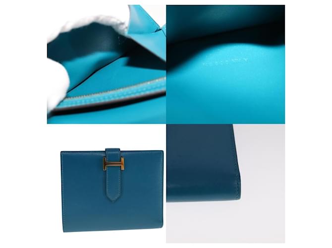 Hermès Billetera Compacta Bearn Hermes Azul - vista 5