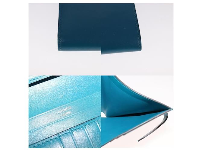 Hermès Billetera Compacta Bearn Hermes Azul - vista 6