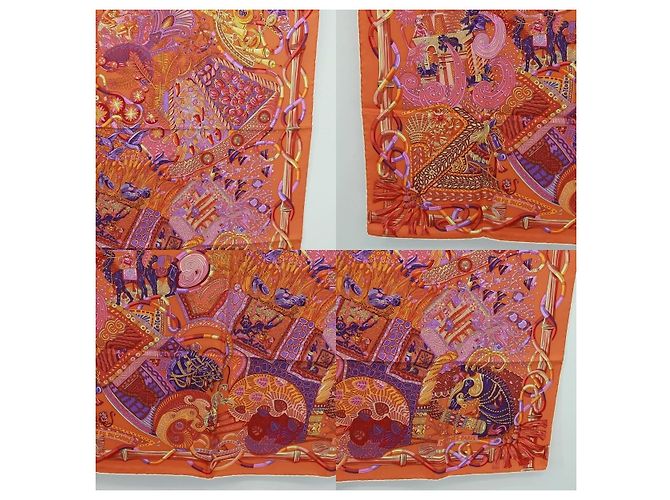 Bufanda Hermès Carré 90 Naranja - vista 4