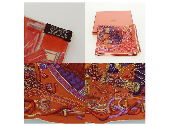 Bufanda Hermès Carré 90 Naranja - vista 5
