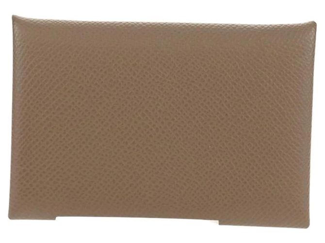 Monedero Calvi de Hermès Beige - vista 2