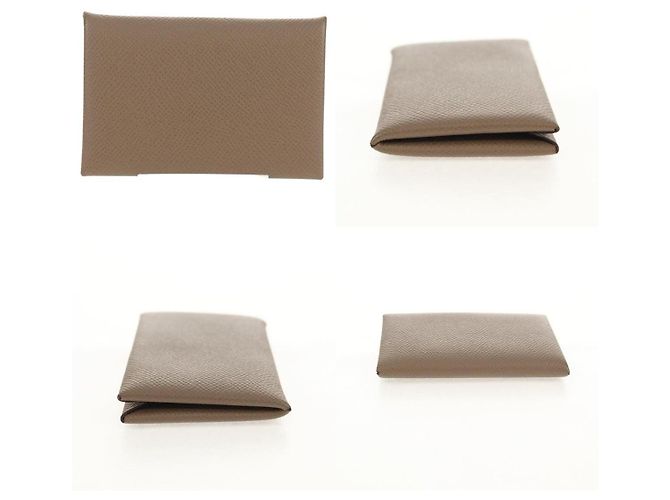 Monedero Calvi de Hermès Beige - vista 3