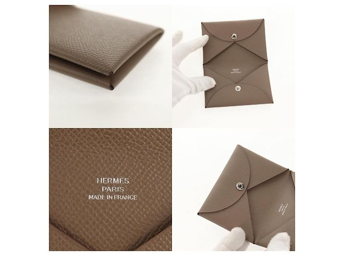 Monedero Calvi de Hermès Beige - vista 5