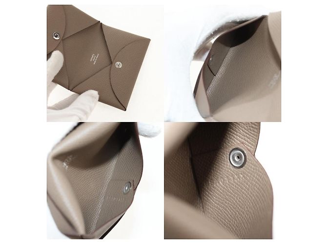 Monedero Calvi de Hermès Beige - vista 6