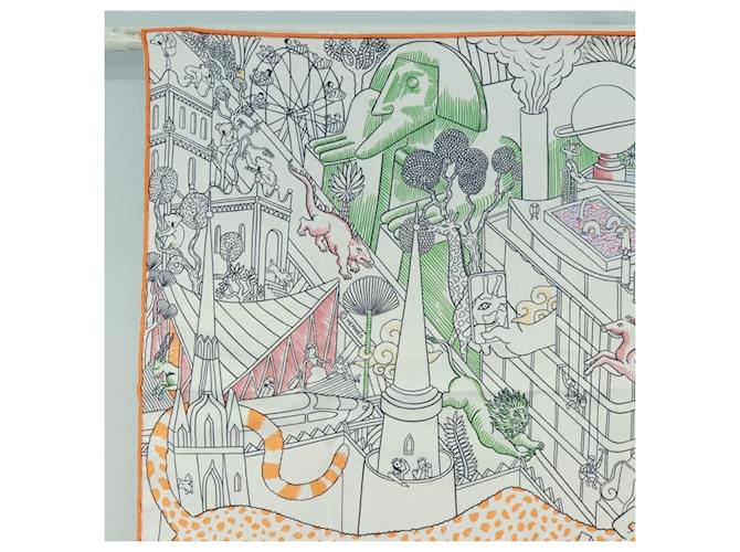 Sciarpa Hermès Carré 90 Bianco - vista 2