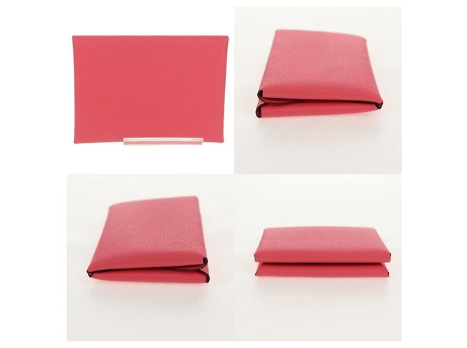 Hermès Calvi Duo Münzgeldbörse Pink - Ansicht 3